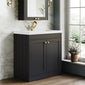 Farlow Shaker Floor Standing 800mm 2-Door Basin Vanity Unit - Satin Soft Black