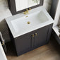 Farlow Shaker Floor Standing 800mm 2-Door Basin Vanity Unit - Satin Soft Black