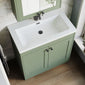 Farlow Shaker Floor Standing 800mm 2-Door Basin Vanity Unit - Satin Green