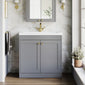 Farlow Shaker Floor Standing 800mm 2-Door Basin Vanity Unit - Satin Grey