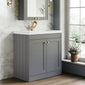 Farlow Shaker Floor Standing 800mm 2-Door Basin Vanity Unit - Satin Grey