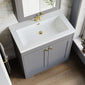 Farlow Shaker Floor Standing 800mm 2-Door Basin Vanity Unit - Satin Grey