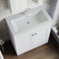Farlow Shaker Floor Standing 800mm 2-Door Basin Vanity Unit - Satin White