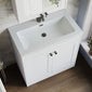 Farlow Shaker Floor Standing 800mm 2-Door Basin Vanity Unit - Satin White