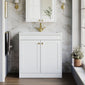Farlow Shaker Floor Standing 800mm 2-Door Basin Vanity Unit - Satin White