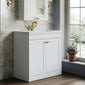 Farlow Shaker Floor Standing 800mm 2-Door Basin Vanity Unit - Satin White