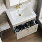 Farlow Shaker Wall Mounted 600mm 1-Drawer Basin Vanity Unit - Pebble Grey
