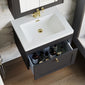 Farlow Shaker Wall Mounted 600mm 1-Drawer Basin Vanity Unit - Satin Soft Black