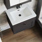 Farlow Shaker Wall Mounted 600mm 1-Drawer Basin Vanity Unit - Satin Soft Black