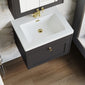 Farlow Shaker Wall Mounted 600mm 1-Drawer Basin Vanity Unit - Satin Soft Black