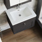 Farlow Shaker Wall Mounted 600mm 1-Drawer Basin Vanity Unit - Satin Soft Black