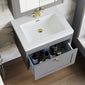 Farlow Shaker Wall Mounted 600mm 1-Drawer Basin Vanity Unit - Satin Grey