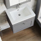 Farlow Shaker Wall Mounted 600mm 1-Drawer Basin Vanity Unit - Satin Grey