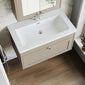 Farlow Shaker Wall Mounted 800mm 1-Drawer Basin Vanity Unit - Pebble Grey