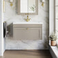 Farlow Shaker Wall Mounted 800mm 1-Drawer Basin Vanity Unit - Pebble Grey
