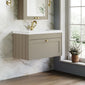 Farlow Shaker Wall Mounted 800mm 1-Drawer Basin Vanity Unit - Pebble Grey