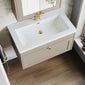 Farlow Shaker Wall Mounted 800mm 1-Drawer Basin Vanity Unit - Pebble Grey