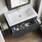 Farlow Shaker Wall Mounted 800mm 1-Drawer Basin Vanity Unit - Satin Soft Black