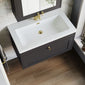 Farlow Shaker Wall Mounted 800mm 1-Drawer Basin Vanity Unit - Satin Soft Black