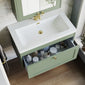 Farlow Shaker Wall Mounted 800mm 1-Drawer Basin Vanity Unit - Satin Green