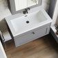 Farlow Shaker Wall Mounted 800mm 1-Drawer Basin Vanity Unit - Satin Grey