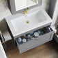 Farlow Shaker Wall Mounted 800mm 1-Drawer Basin Vanity Unit - Satin Grey