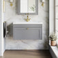 Farlow Shaker Wall Mounted 800mm 1-Drawer Basin Vanity Unit - Satin Grey