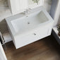 Farlow Shaker Wall Mounted 800mm 1-Drawer Basin Vanity Unit - Satin White
