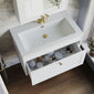 Farlow Shaker Wall Mounted 800mm 1-Drawer Basin Vanity Unit - Satin White