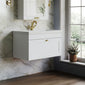 Farlow Shaker Wall Mounted 800mm 1-Drawer Basin Vanity Unit - Satin White