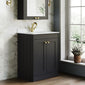 Farlow Shaker Floor Standing 600mm 2-Door Basin Vanity Unit - Satin Soft Black