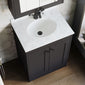 Farlow Shaker Floor Standing 600mm 2-Door Basin Vanity Unit - Satin Soft Black