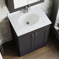Farlow Shaker Floor Standing 600mm 2-Door Basin Vanity Unit - Satin Soft Black