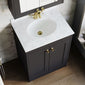 Farlow Shaker Floor Standing 600mm 2-Door Basin Vanity Unit - Satin Soft Black