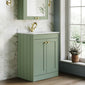 Farlow Shaker Floor Standing 600mm 2-Door Basin Vanity Unit - Satin Green