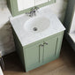 Farlow Shaker Floor Standing 600mm 2-Door Basin Vanity Unit - Satin Green