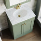 Farlow Shaker Floor Standing 600mm 2-Door Basin Vanity Unit - Satin Green