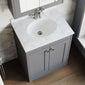 Farlow Shaker Floor Standing 600mm 2-Door Basin Vanity Unit - Satin Grey