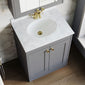 Farlow Shaker Floor Standing 600mm 2-Door Basin Vanity Unit - Satin Grey