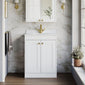 Farlow Shaker Floor Standing 600mm 2-Door Basin Vanity Unit - Satin White