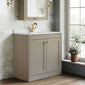 Farlow Shaker Floor Standing 800mm 2-Door Basin Vanity Unit - Pebble Grey