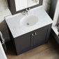 Farlow Shaker Floor Standing 800mm 2-Door Basin Vanity Unit - Satin Soft Black