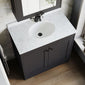 Farlow Shaker Floor Standing 800mm 2-Door Basin Vanity Unit - Satin Soft Black