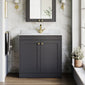 Farlow Shaker Floor Standing 800mm 2-Door Basin Vanity Unit - Satin Soft Black