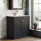 Farlow Shaker Floor Standing 800mm 2-Door Basin Vanity Unit - Satin Soft Black