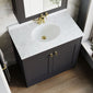 Farlow Shaker Floor Standing 800mm 2-Door Basin Vanity Unit - Satin Soft Black