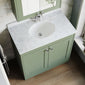 Farlow Shaker Floor Standing 800mm 2-Door Basin Vanity Unit - Satin Green