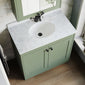 Farlow Shaker Floor Standing 800mm 2-Door Basin Vanity Unit - Satin Green