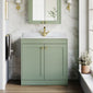 Farlow Shaker Floor Standing 800mm 2-Door Basin Vanity Unit - Satin Green