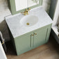 Farlow Shaker Floor Standing 800mm 2-Door Basin Vanity Unit - Satin Green